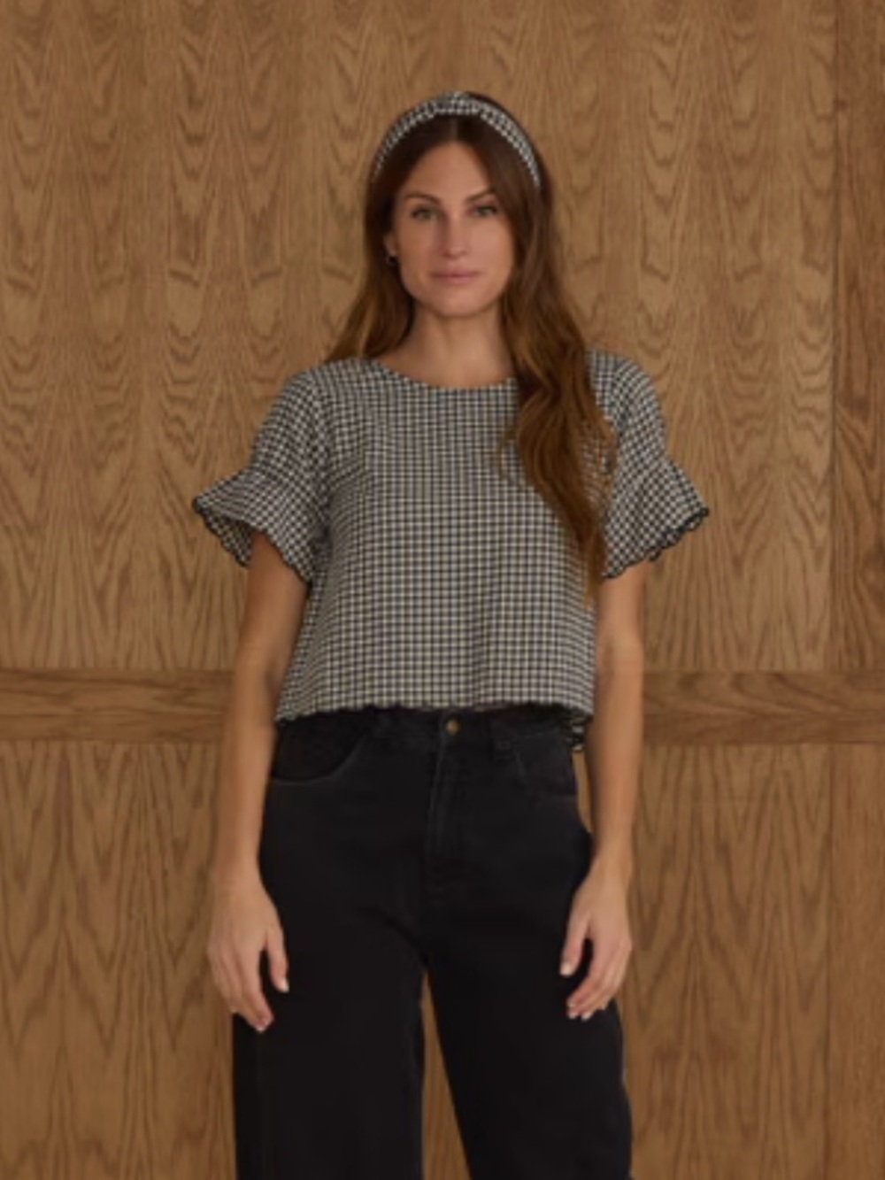 ISO: Francie Blouse | Black Gingham by Rylee & Cru